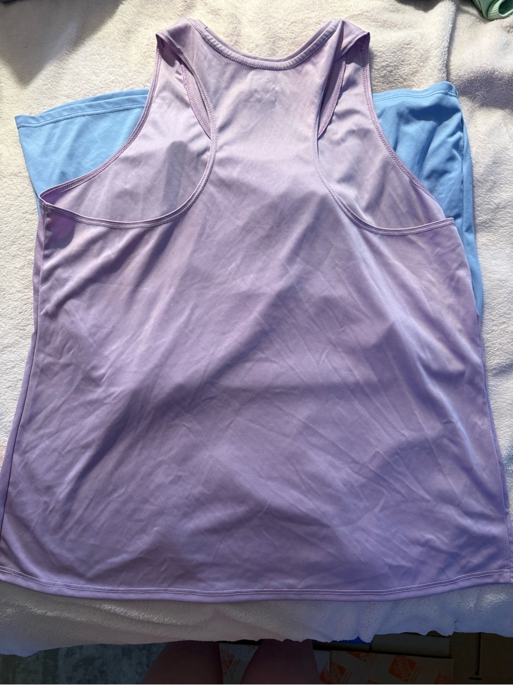 Light Blue & Lavender Racerback Tanks - Picture 4 of 4